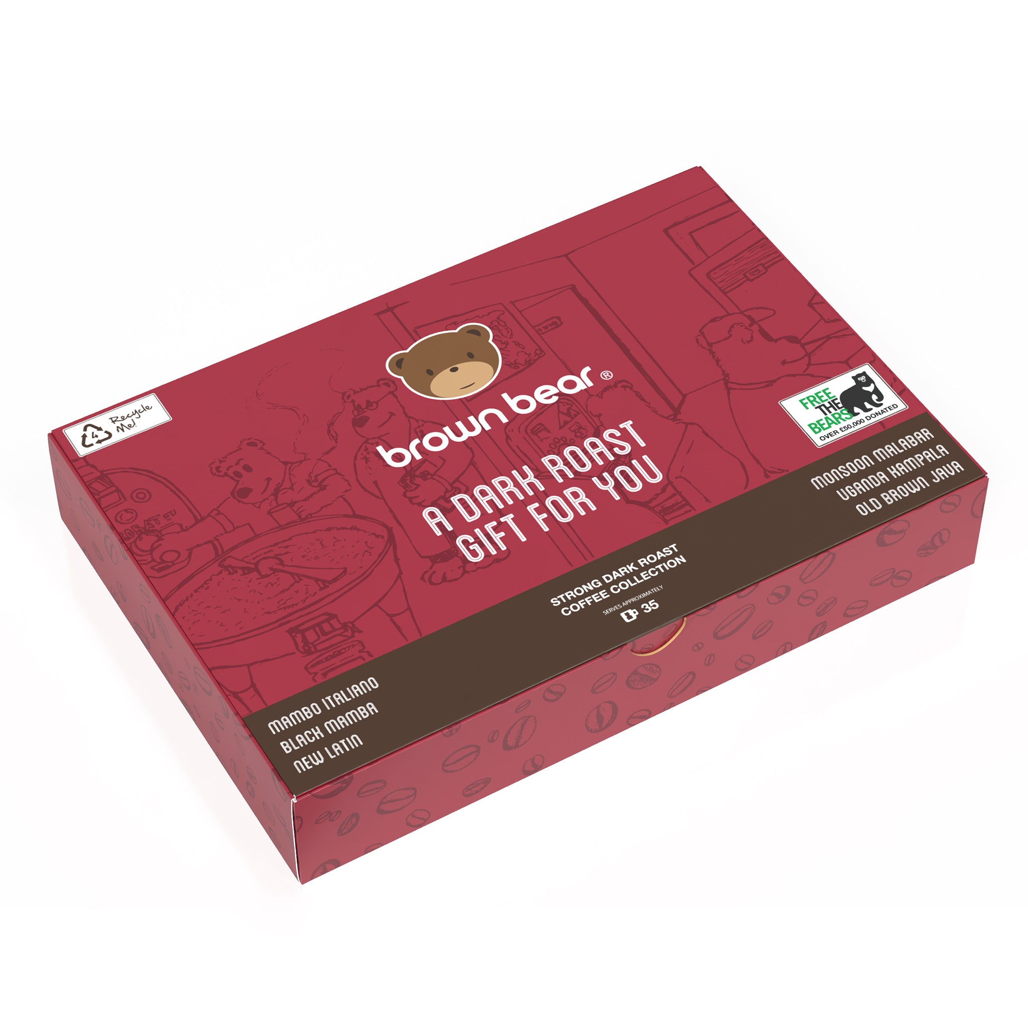 Merry Christmas Dark Roast Gift Box - 6 Coffees In one Box