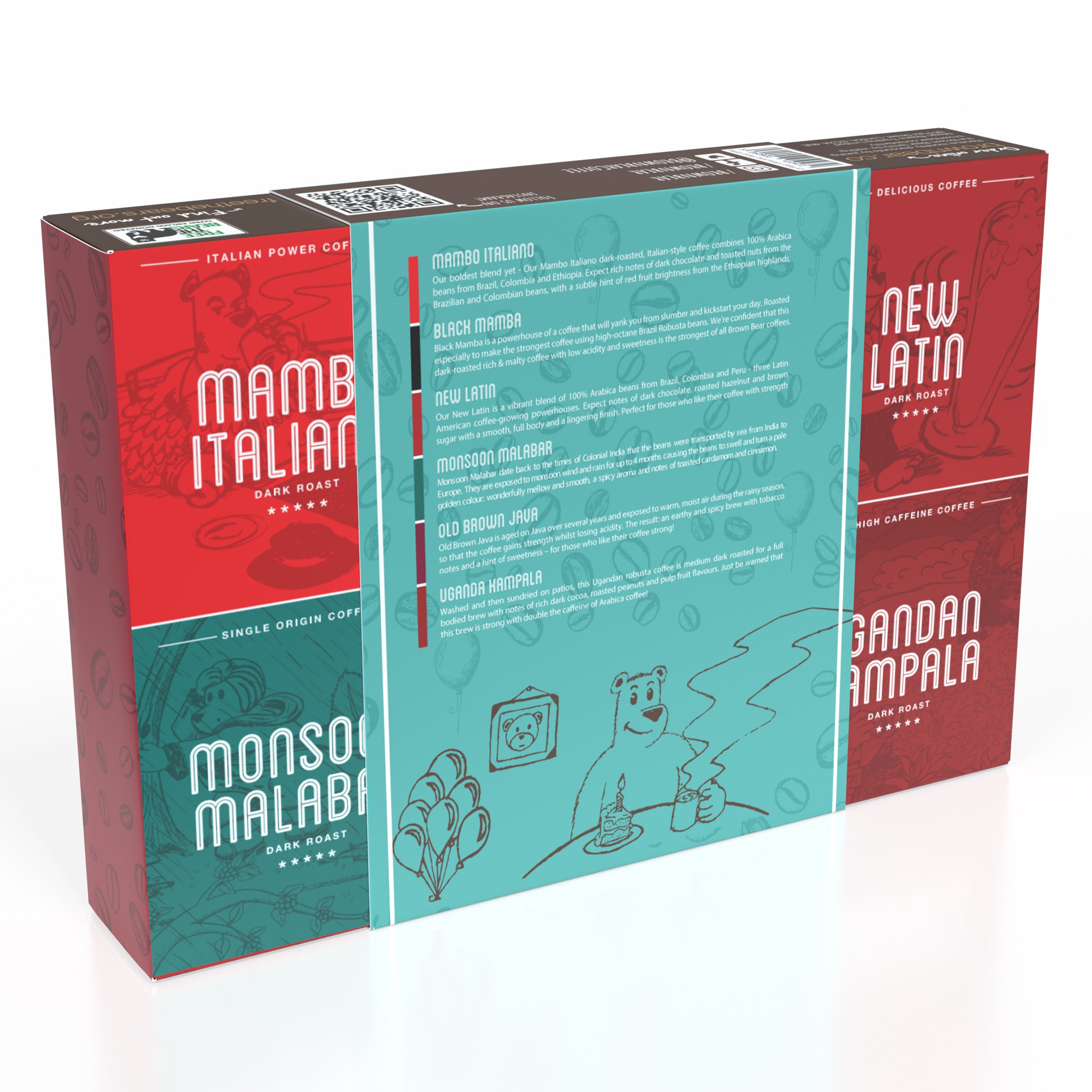 Merry Christmas Dark Roast Gift Box - 6 Coffees In one Box