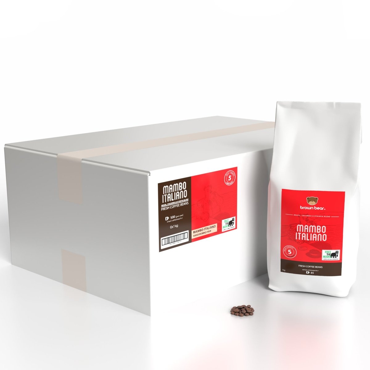 Dark Roast Coffee Case 6x1kg - Mambo Italiano - Brown Bear Coffee