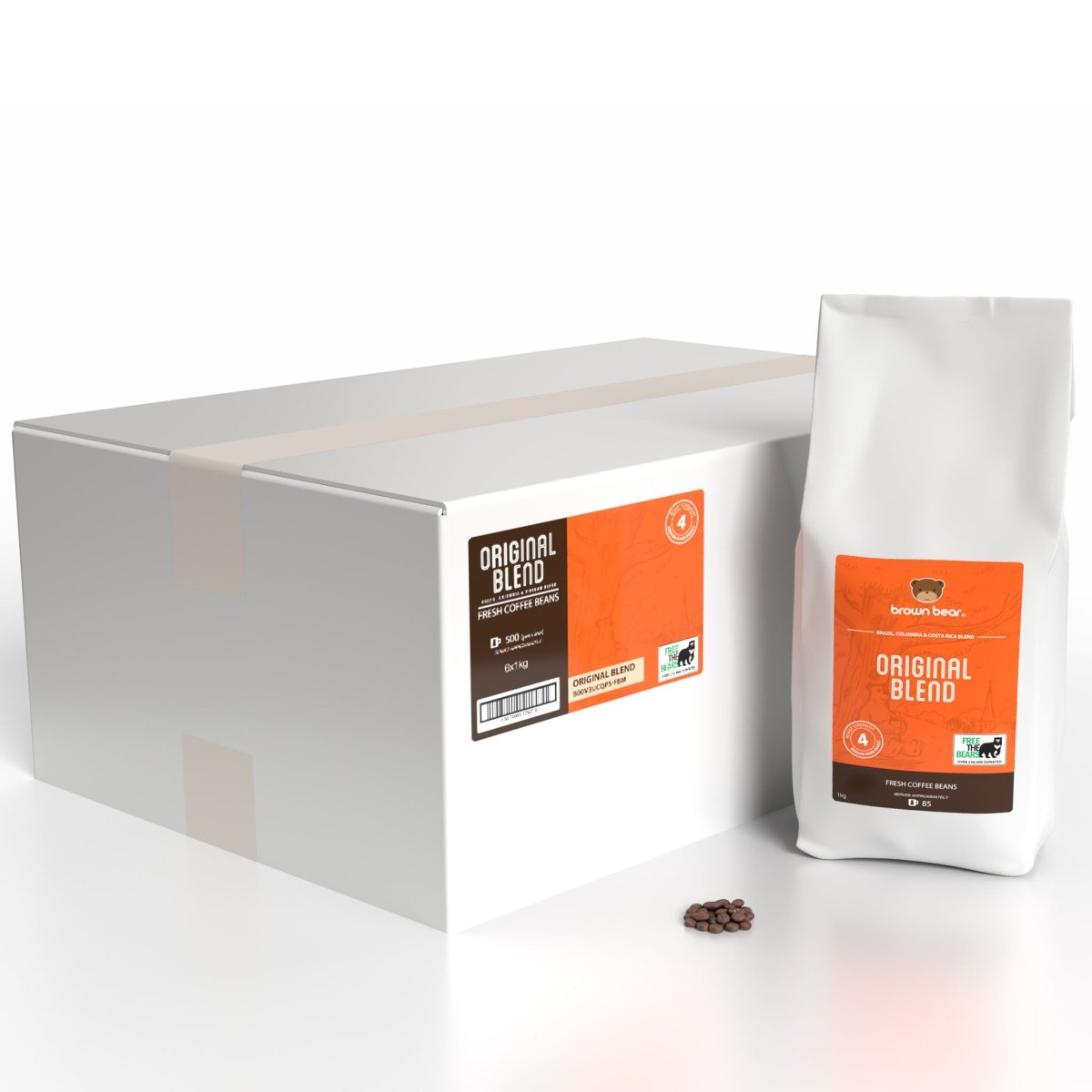 Dark Roast Coffee Case 6x1kg - Original Blend - Brown Bear Coffee