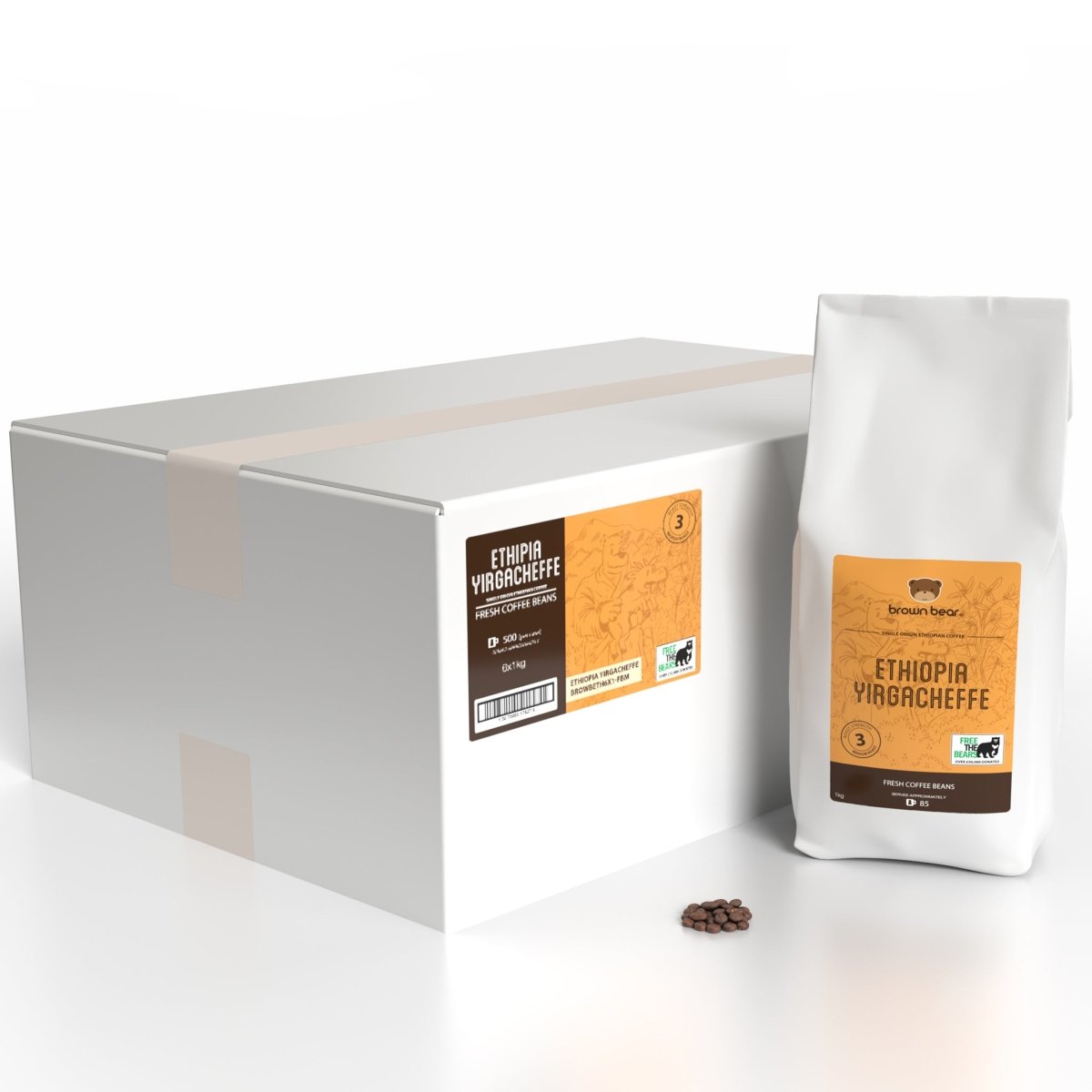 Ethiopia Yirgacheffe Coffee Case 6x1kg - Medium Roast - Brown Bear Coffee