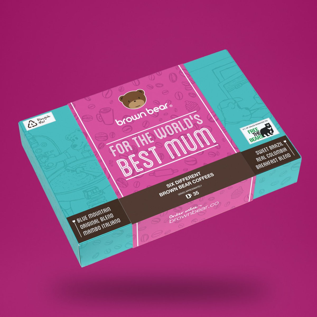 Happy Birthday Coffee Gift Box - 6 Coffees In one Box - Brown Bear Coffee