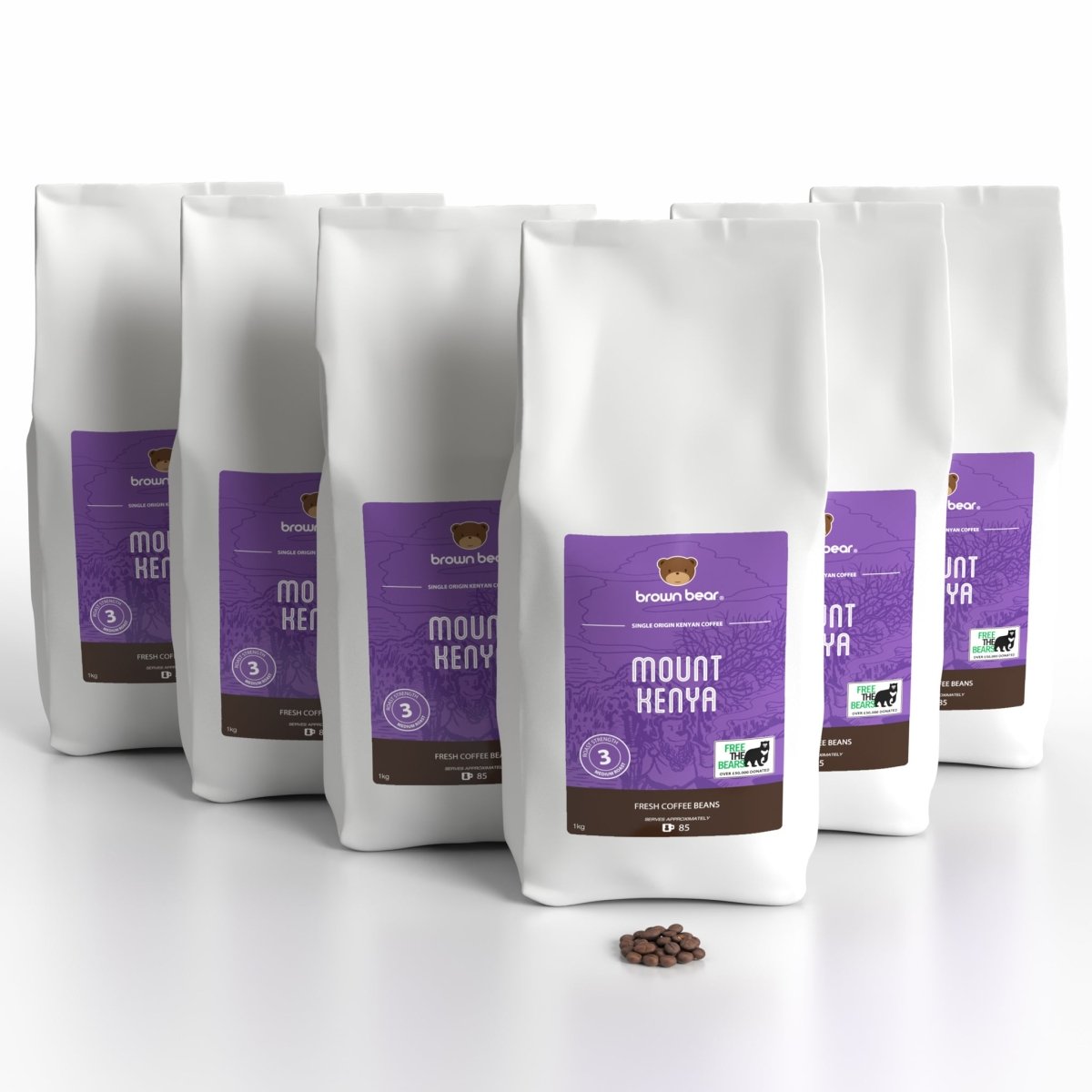 Kenyan Coffee Case 6x1kg - Medium Roast - Strength 3 - Brown Bear Coffee