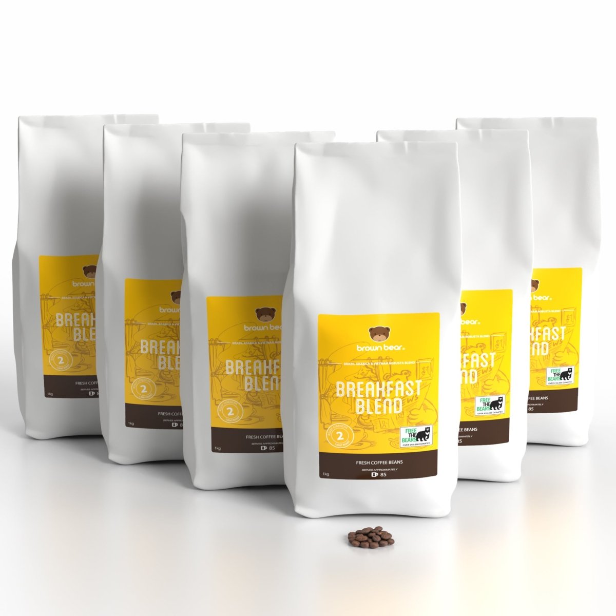 Light Roast Coffee Case 6x1kg - Breakfast Blend - Brown Bear Coffee
