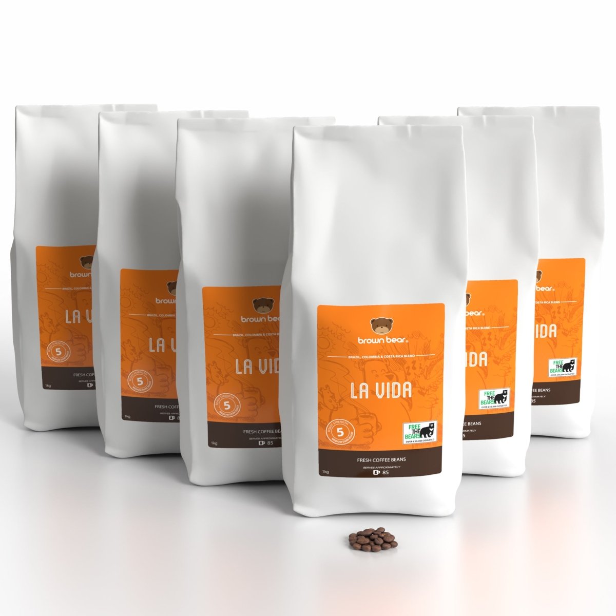 Medium Dark Roast Coffee Case 6x1kg - La Vida - Brown Bear Coffee