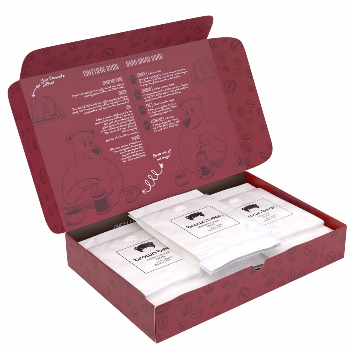 Merry Christmas Dark Roast Gift Box - 6 Coffees In one Box - Brown Bear Coffee