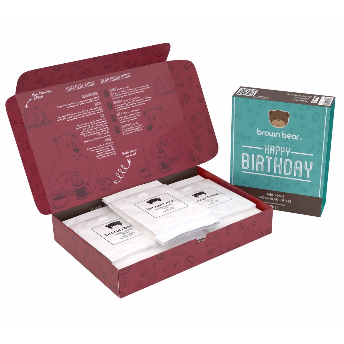 Merry Christmas Dark Roast Gift Box - 6 Coffees In one Box - Brown Bear Coffee