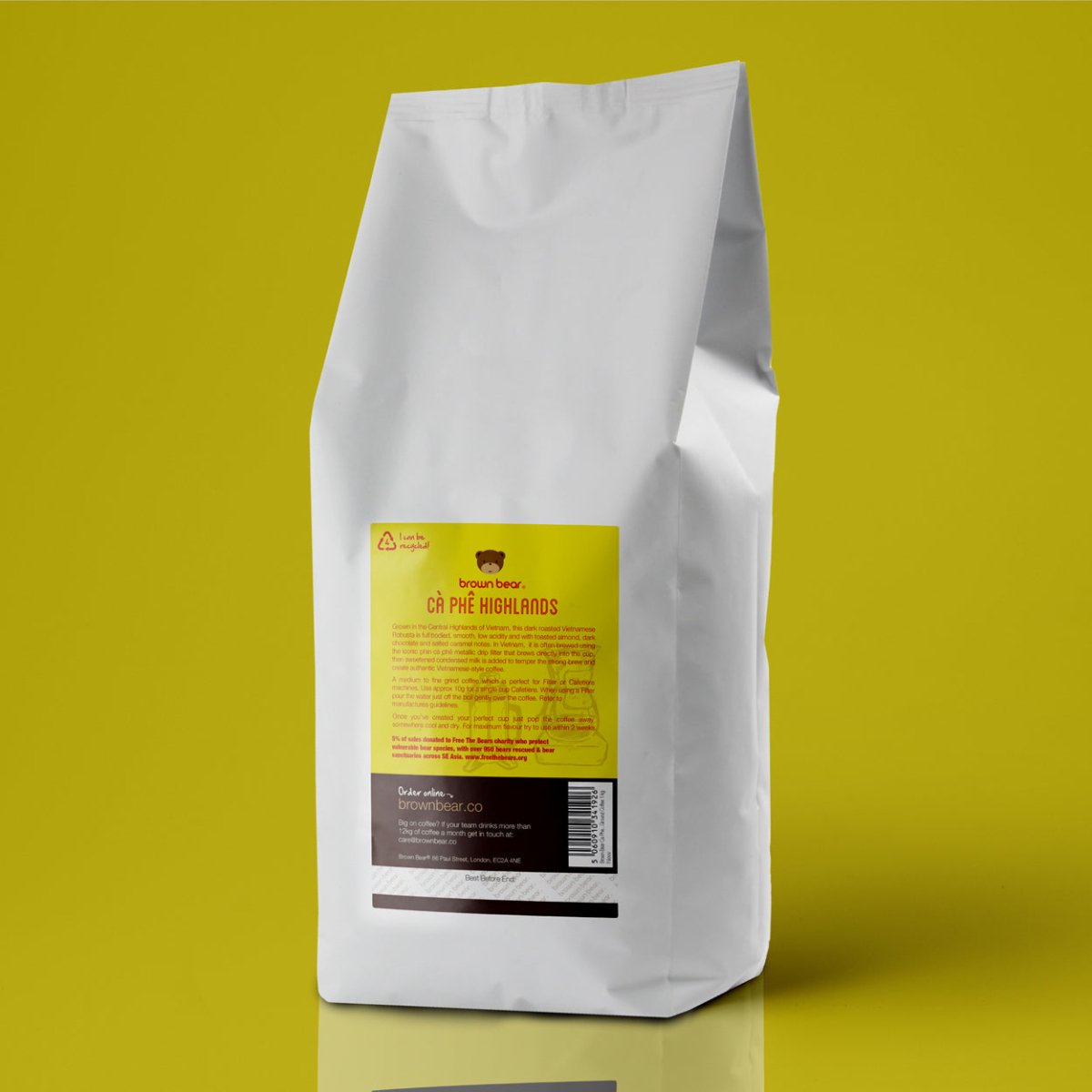 Vietnam Ca Phe Highlands - 1kg - Brown Bear Coffee