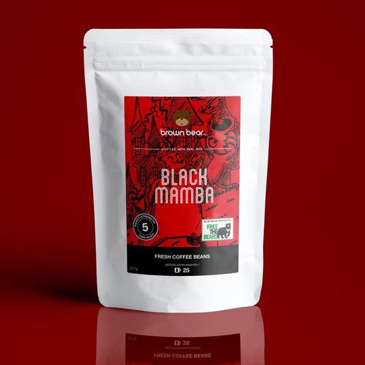 Black Mamba Strong Coffee, Strength 5, Dark Roast - Brown Bear Coffee