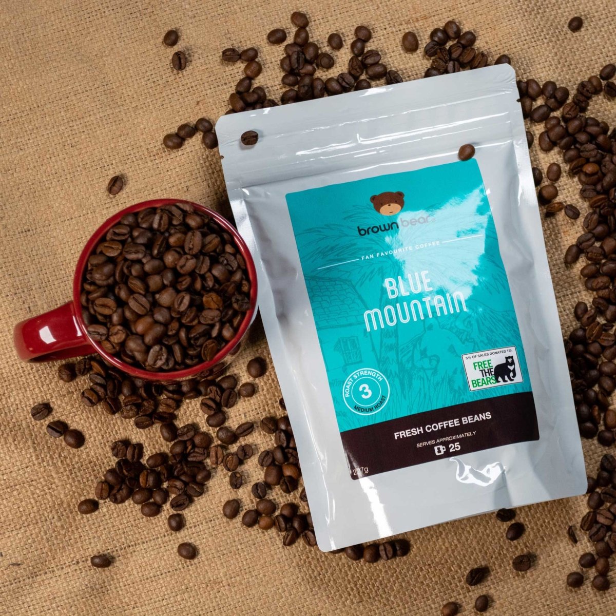 Blue Mountain Coffee, Strength 3, Medium Roast - Brown Bear Coffee