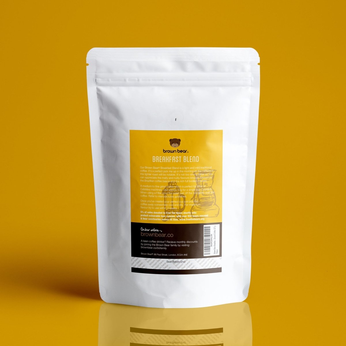 Breakfast Blend Coffee, Strength 1, Light Roast - Brown Bear Coffee