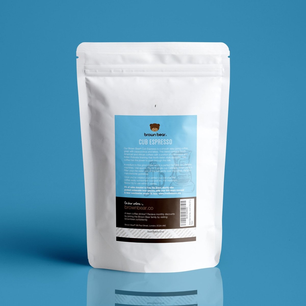 Cub Espresso Coffee, Strength 4, Medium Dark Roast - Brown Bear Coffee