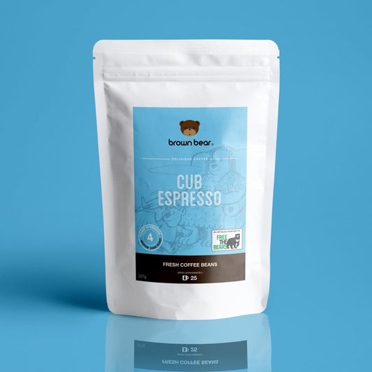 Cub Espresso Coffee, Strength 4, Medium Dark Roast - Brown Bear Coffee