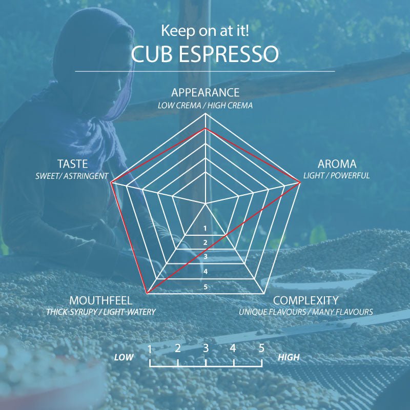 Cub Espresso Coffee, Strength 4, Medium Dark Roast - Brown Bear Coffee