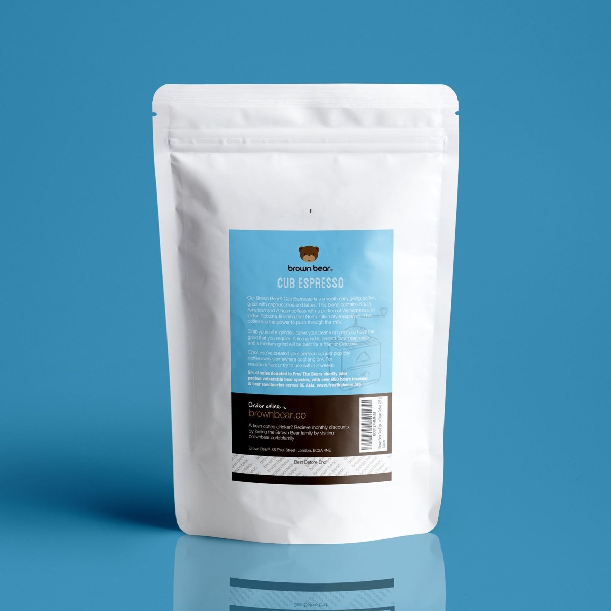 Cub Espresso Coffee, Strength 4, Medium Dark Roast - Brown Bear Coffee