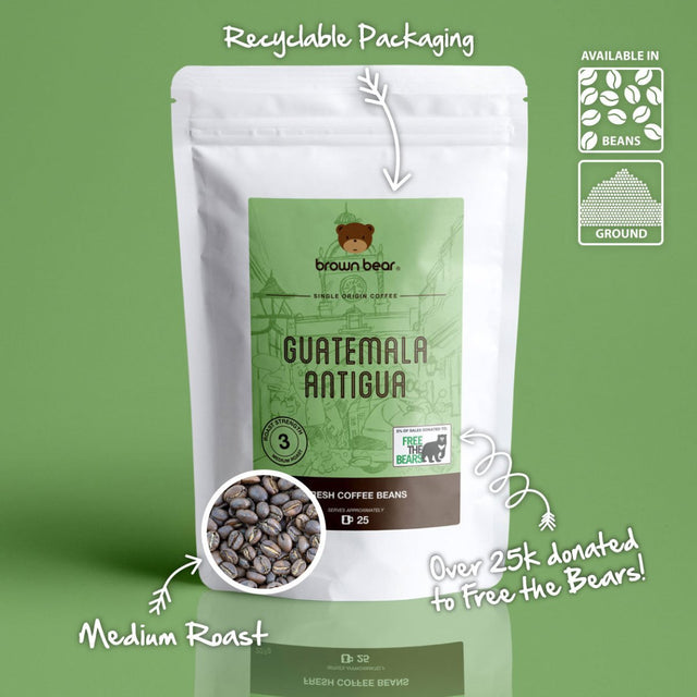 Guatemala Antigua Coffee, Strength 3, Medium Roast - Brown Bear Coffee