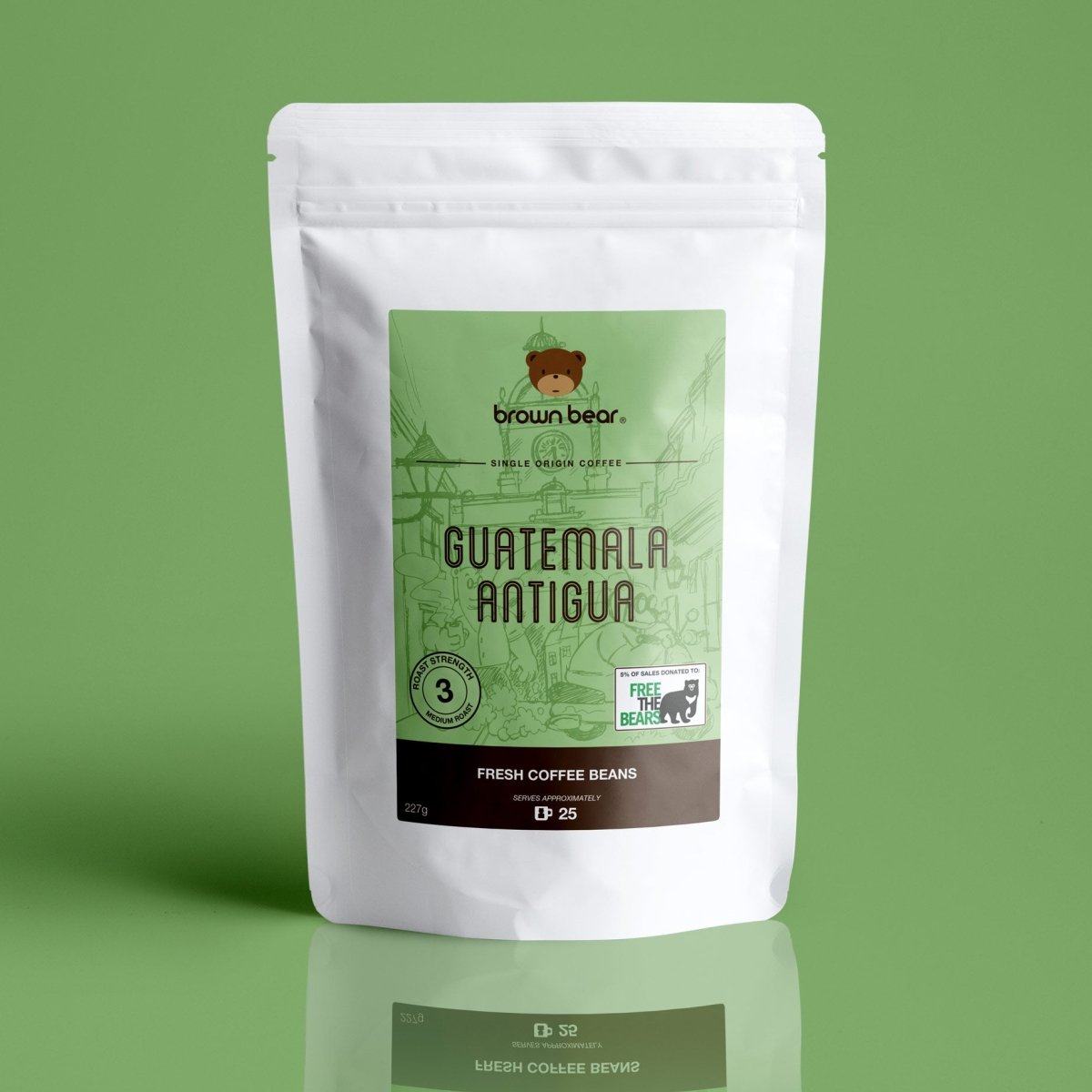 Guatemala Antigua Coffee, Strength 3, Medium Roast - Brown Bear Coffee