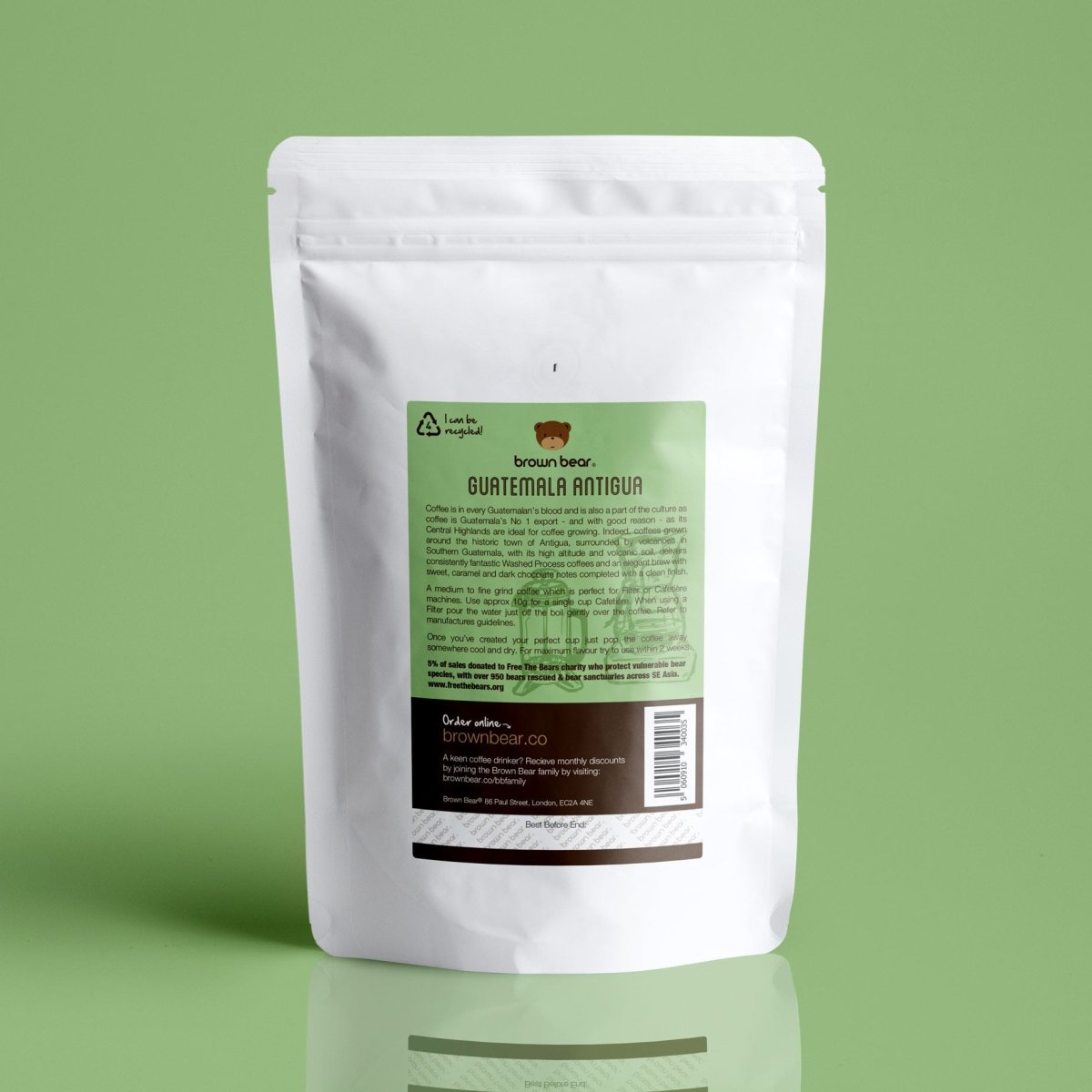 Guatemala Antigua Coffee, Strength 3, Medium Roast - Brown Bear Coffee