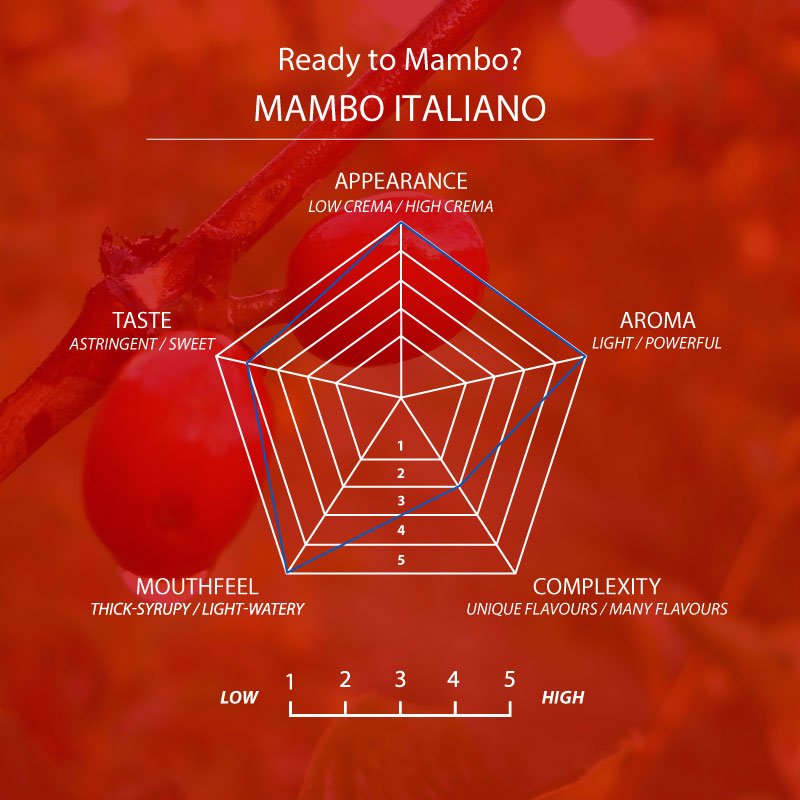 Mambo Italiano Coffee Bags, Strength 5, Dark Roast - Brown Bear Coffee