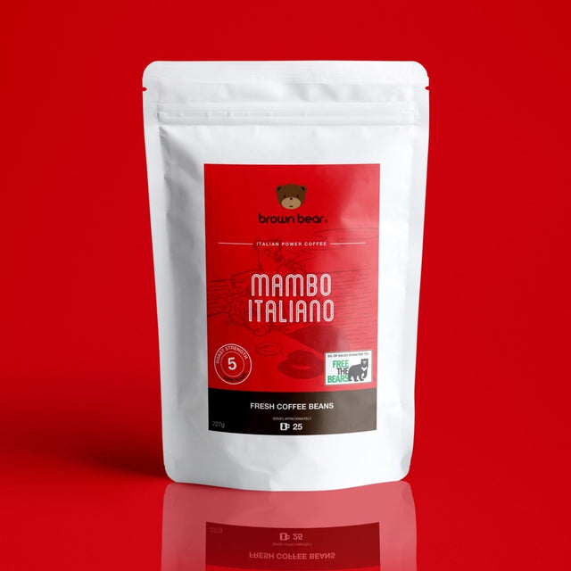 Mambo Italiano Espresso Coffee, Strength 5, Dark Roast - Brown Bear Coffee
