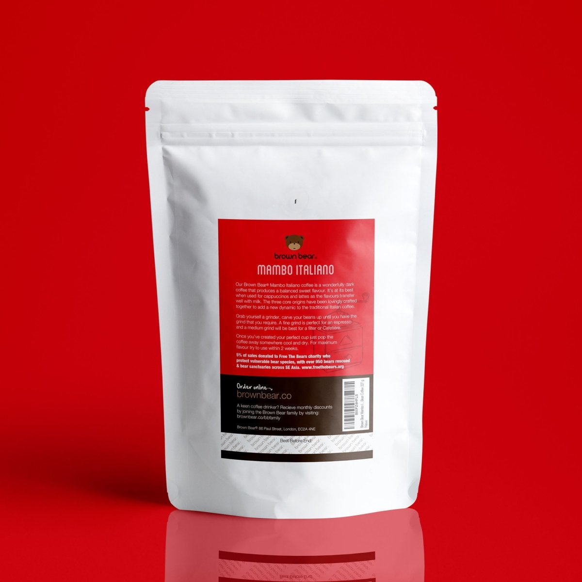 Mambo Italiano Espresso Coffee, Strength 5, Dark Roast - Brown Bear Coffee