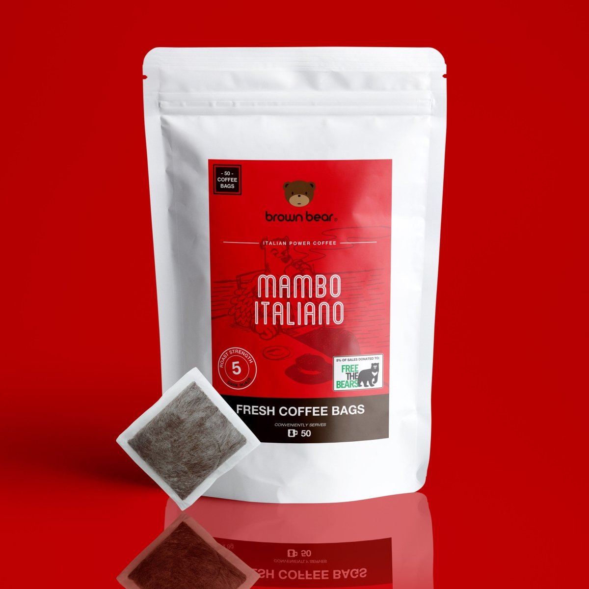 Mambo Italiano Espresso Coffee, Strength 5, Dark Roast - Brown Bear Coffee