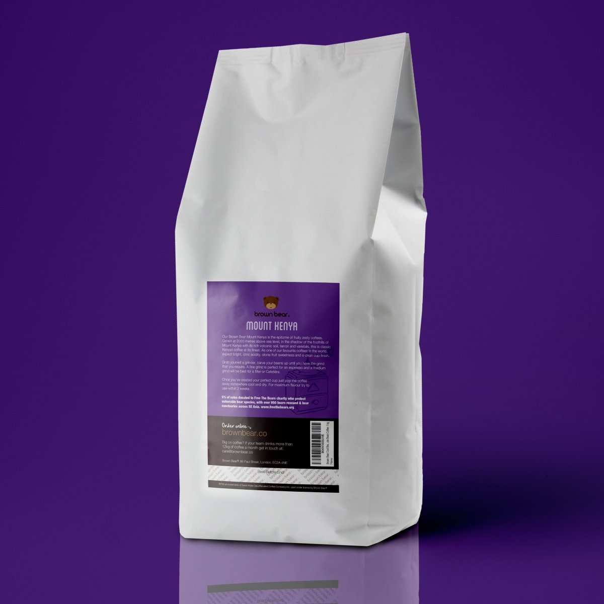 Mount Kenya Coffee, Strength 3, Medium Roast - Brown Bear Coffee