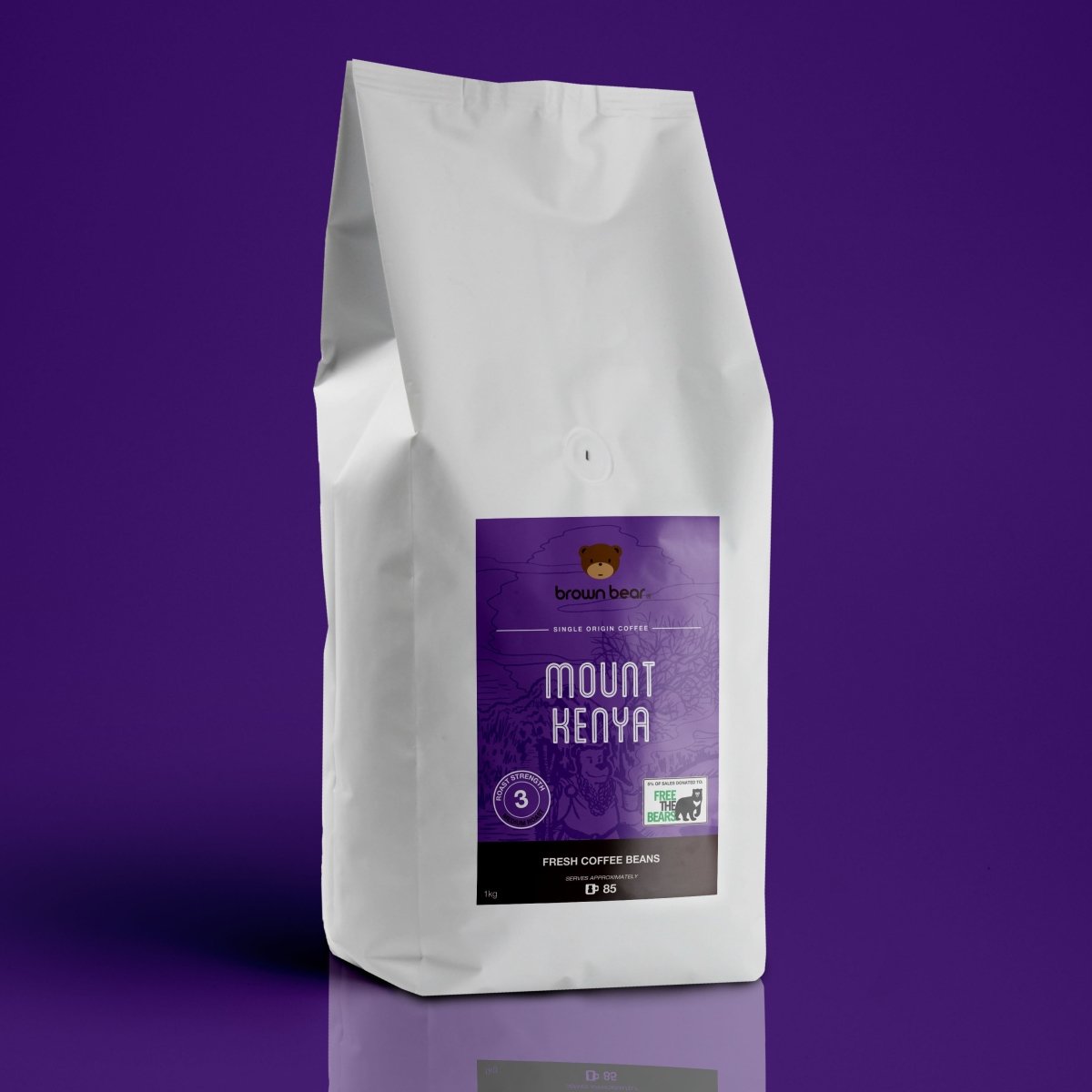 Mount Kenya Coffee, Strength 3, Medium Roast - Brown Bear Coffee