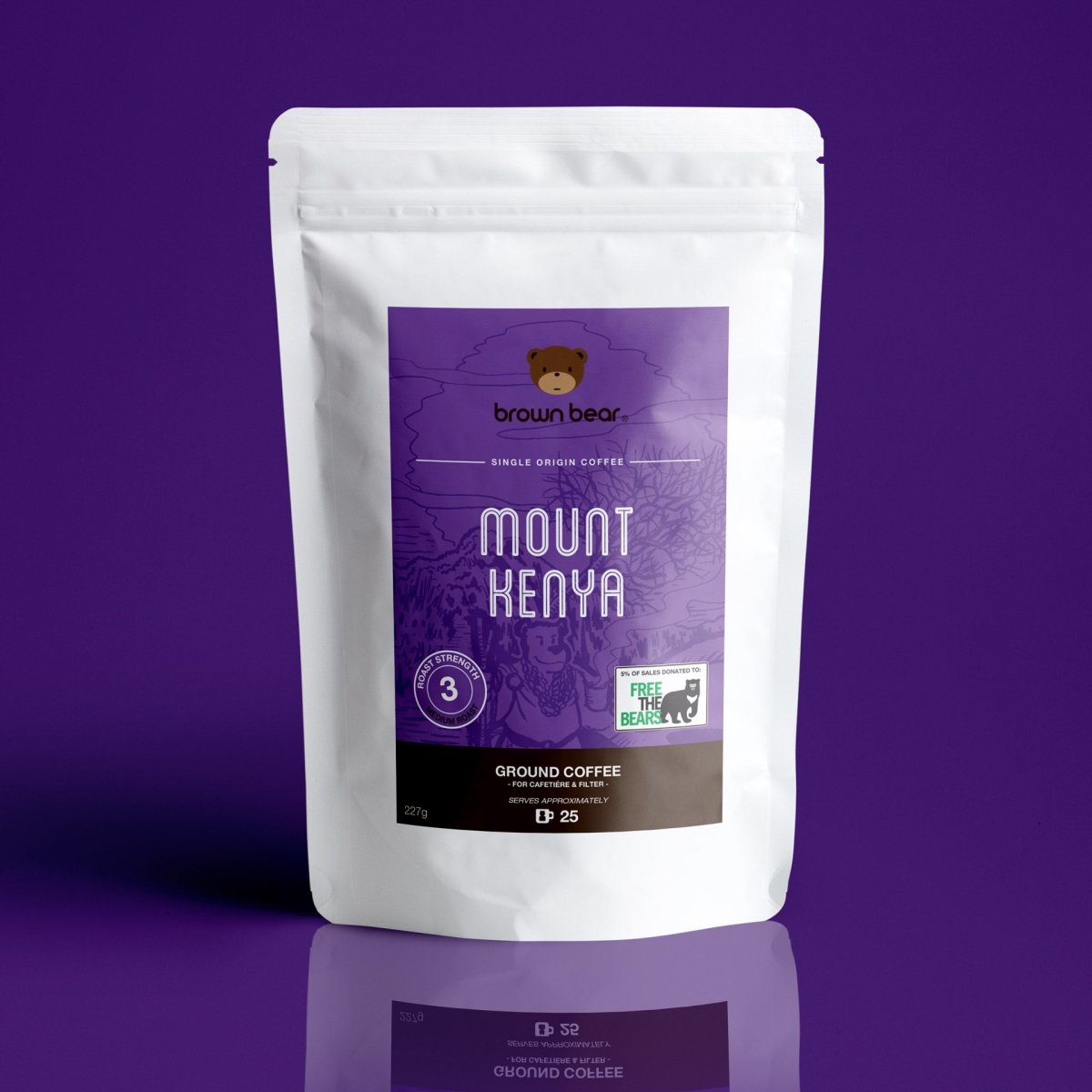 Mount Kenya Coffee, Strength 3, Medium Roast - Brown Bear Coffee