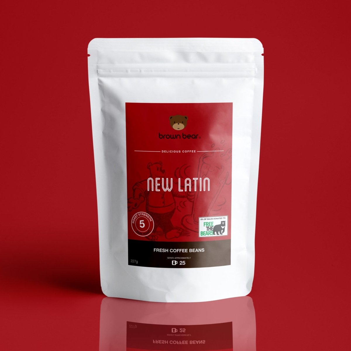 New Latin Espresso Coffee, Strength 5, Dark Roast - Brown Bear Coffee