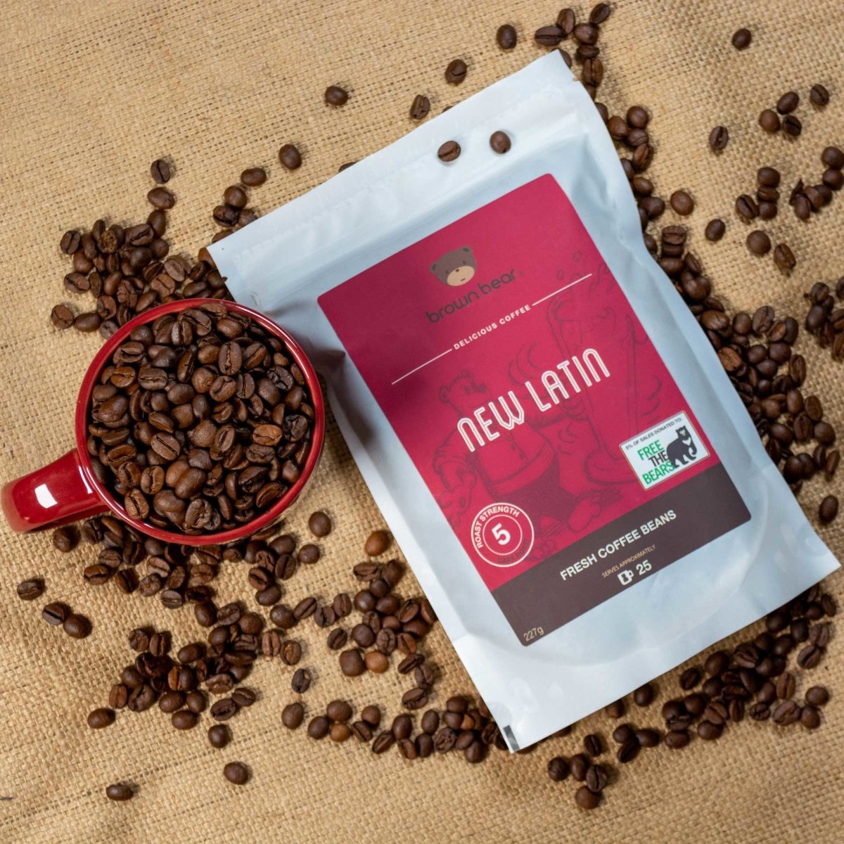 New Latin Espresso Coffee, Strength 5, Dark Roast - Brown Bear Coffee