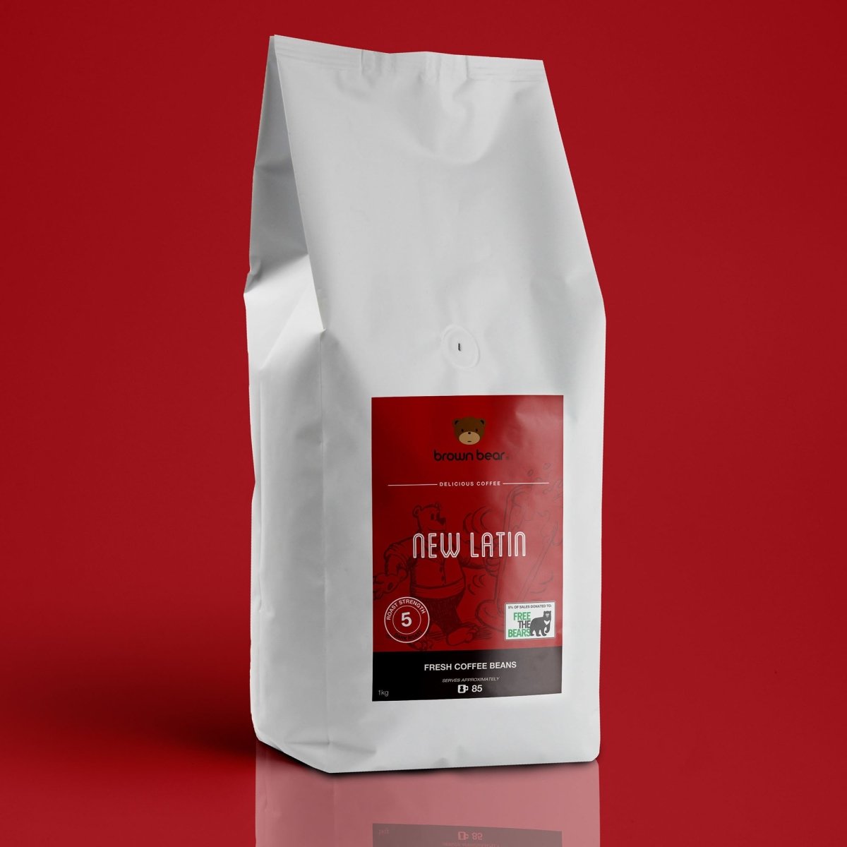 New Latin Espresso Coffee, Strength 5, Dark Roast - Brown Bear Coffee