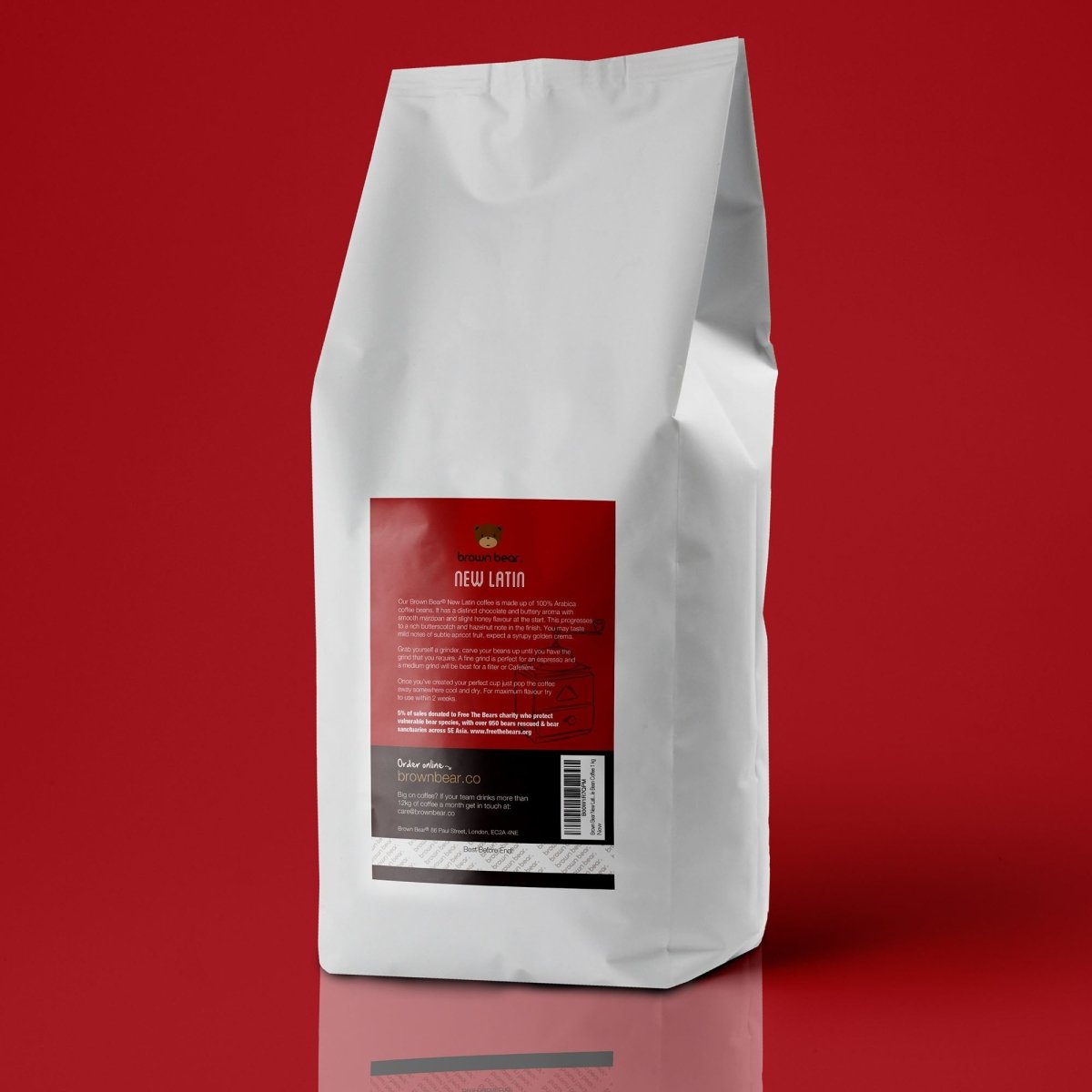 New Latin Espresso Coffee, Strength 5, Dark Roast - Brown Bear Coffee