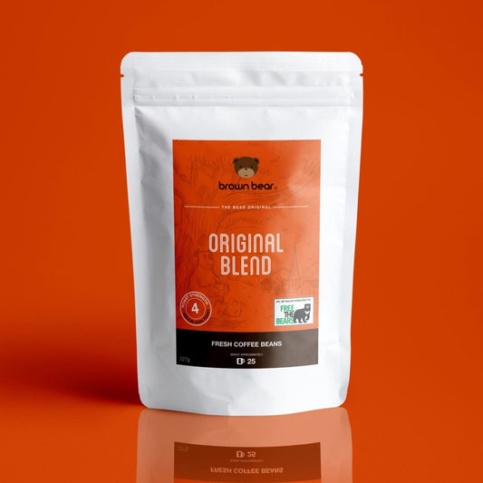 Original Blend Espresso Coffee, Strength 4, Medium Dark Roast - Brown Bear Coffee