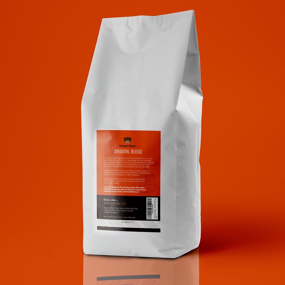 Original Blend Espresso Coffee, Strength 4, Medium Dark Roast - Brown Bear Coffee