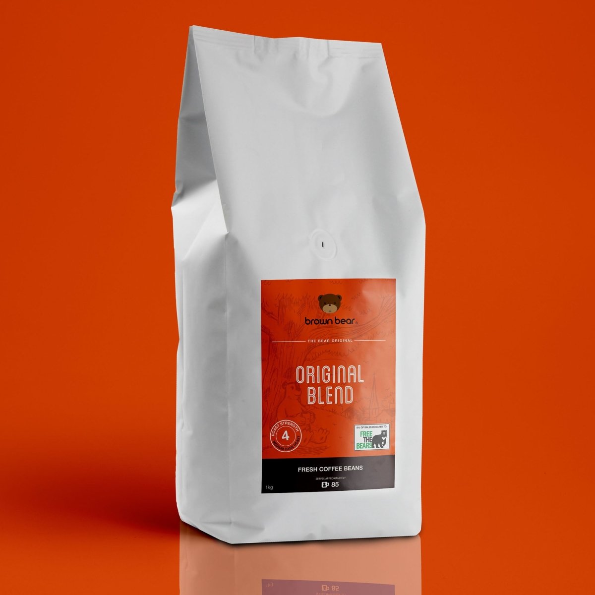 Original Blend Espresso Coffee, Strength 4, Medium Dark Roast - Brown Bear Coffee