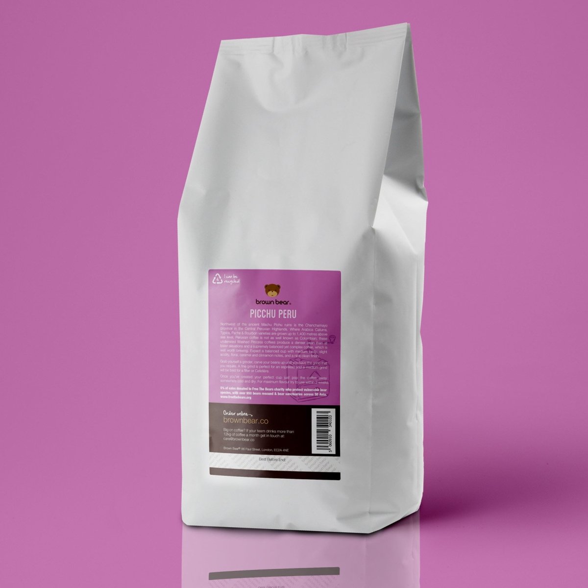 Picchu Peru Coffee, Strength 3, Medium Roast - Brown Bear Coffee