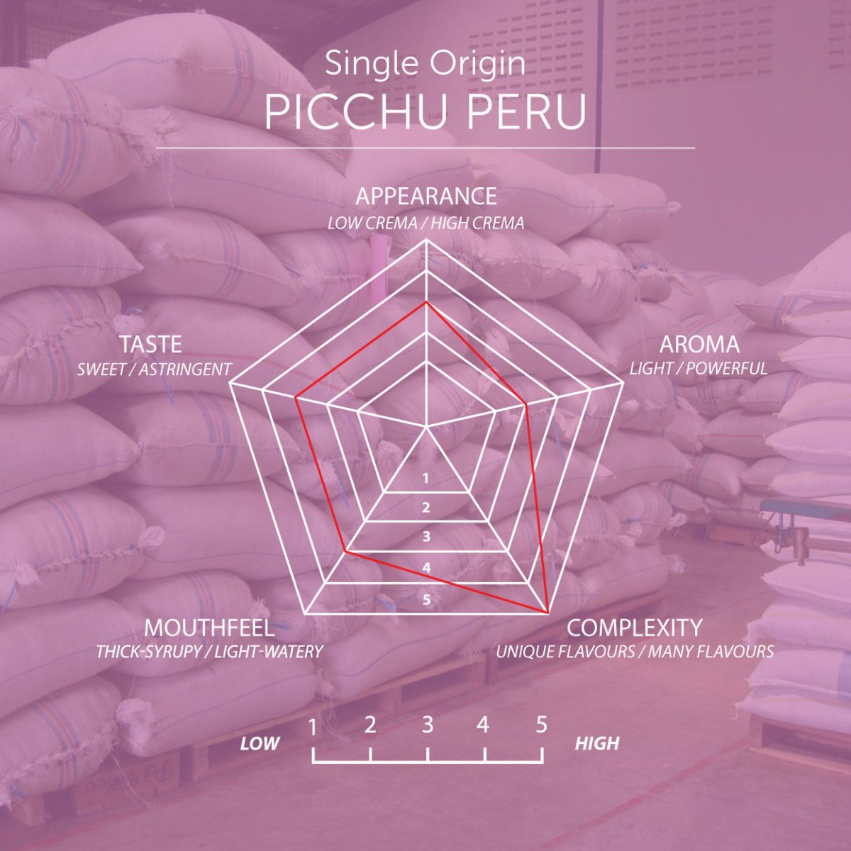 Picchu Peru Coffee, Strength 3, Medium Roast - Brown Bear Coffee