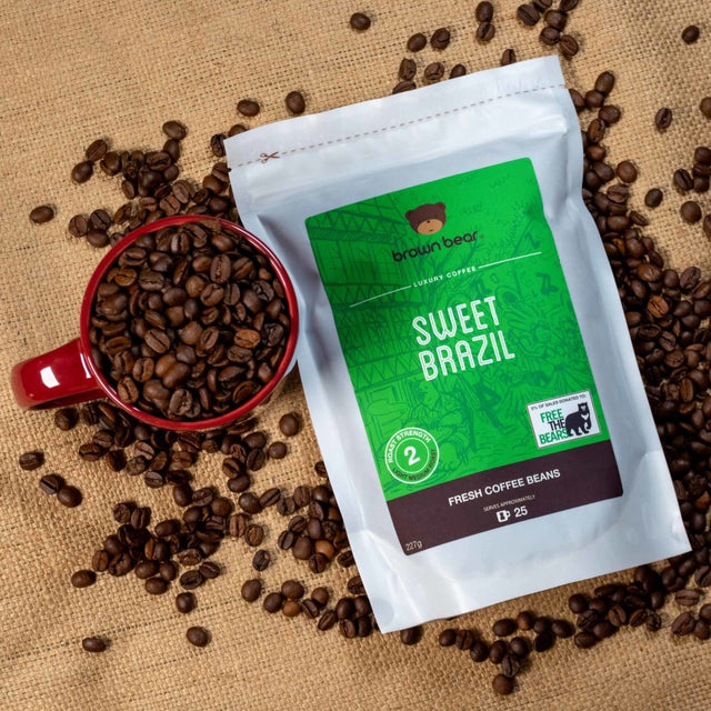 Sweet Brazil Coffee, Strength 2, Medium Roast - Brown Bear Coffee