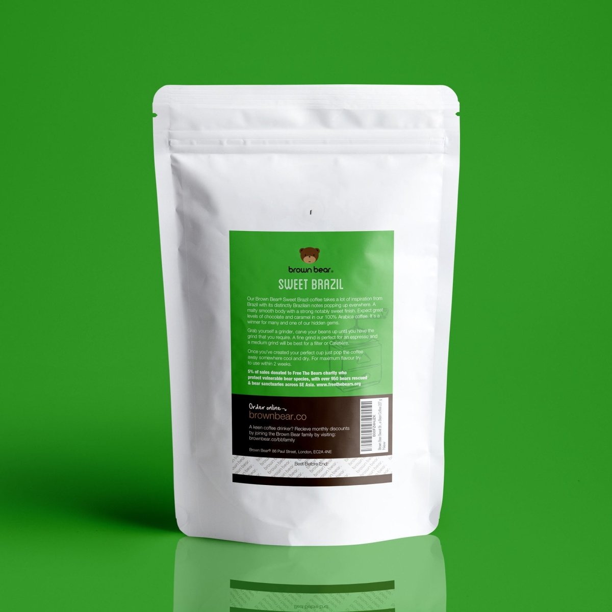 Sweet Brazil Coffee, Strength 2, Medium Roast - Brown Bear Coffee